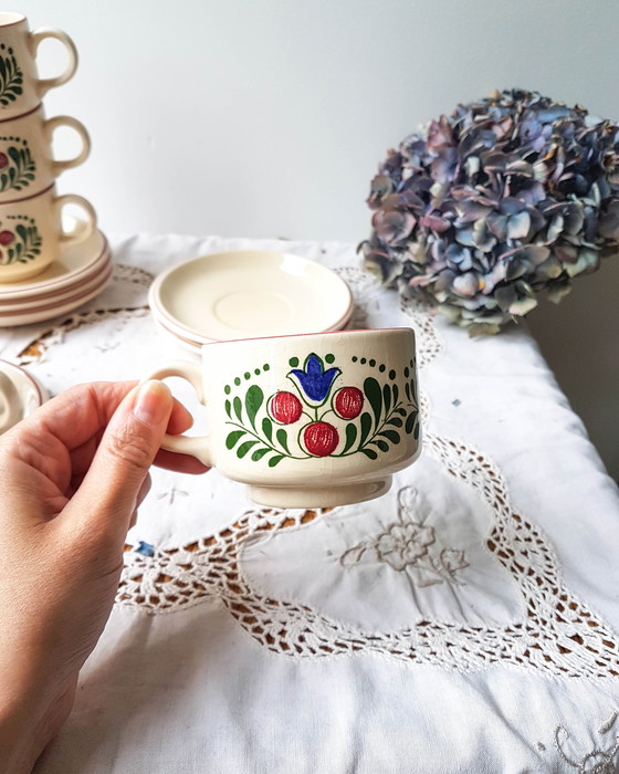 Image 1 of Vintage aardewerk 5 persoons koffie servies