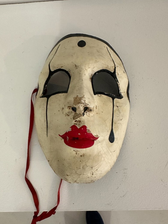 Image 1 of Vintage Pierrot mask - Italian theater / commedia dell'arte style