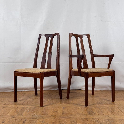 Ensemble de 6 chaises de salle à manger vintage en teck Nathan, 1970 - British Mid-Century Modern