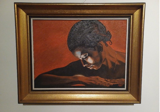 Beautiful, intimate portrait (clair obscur) - Oil on canvas