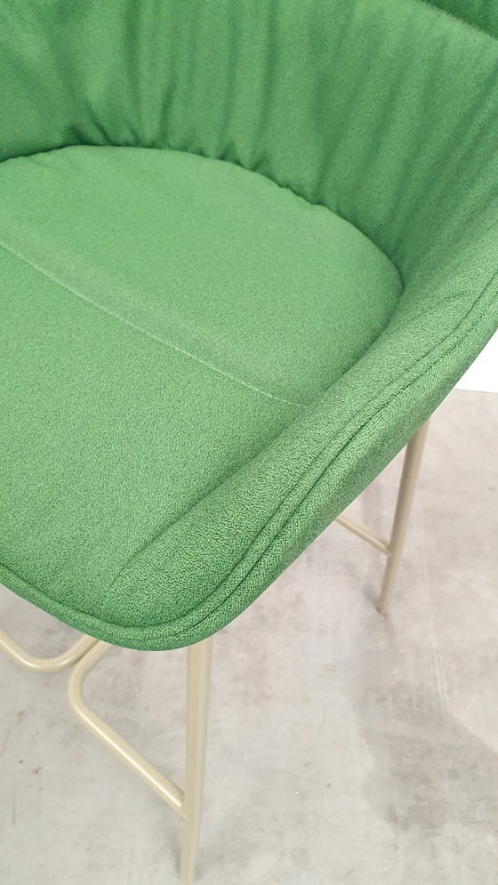 Image 1 of MDD high design bar stool Baltic Soft Duo green pleated fabric