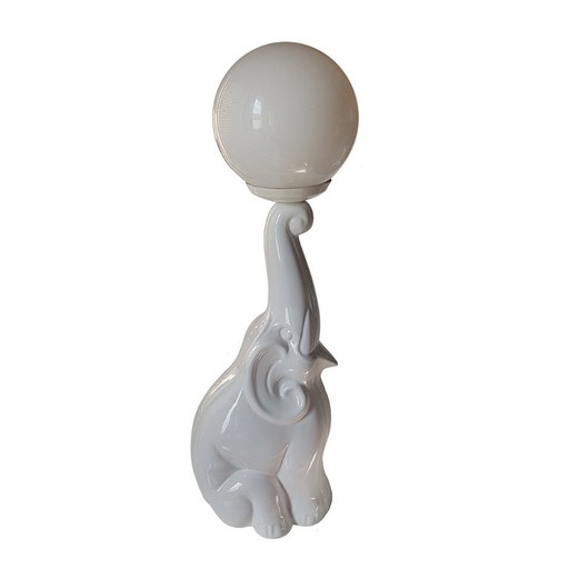 Elephant Table Lamp From Massive, 1980s – tafellampen, Ceramic, Glass