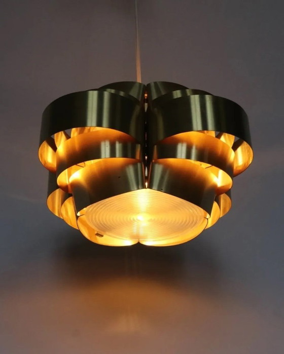 Image 1 of Vintage brass bowl lamp pendant lamp Danish design unique