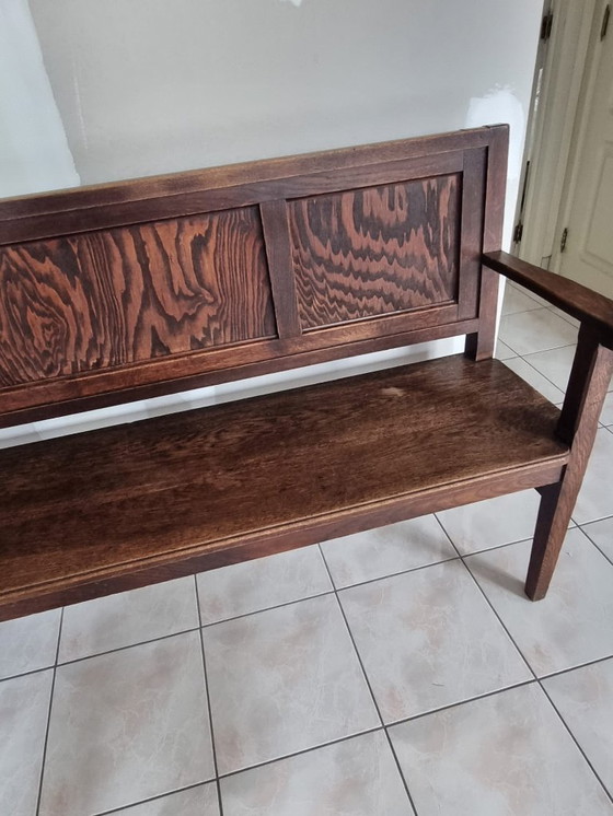 Image 1 of Banco da chiesa in legno vintage di metà secolo