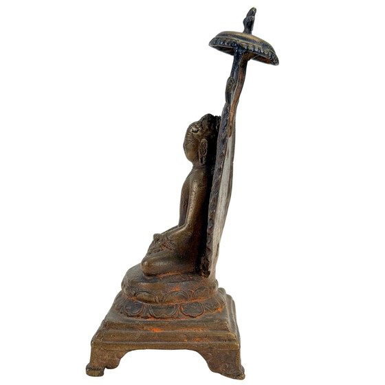Buda Ratnasambhava indio – Siglo XIX – Renacimiento Pala – 15 cm – Esculturas, Bronze (photo 7 of 9)