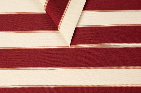 Image 1 of Gestreifte Esszimmerstühle Set aus 6 gestreiften Farbic und Buche dunkel Nussbaumholz