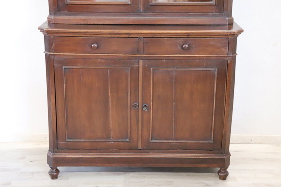 Image 1 of Antique Sideboard in Walnut Veneer, Italy 19th Century