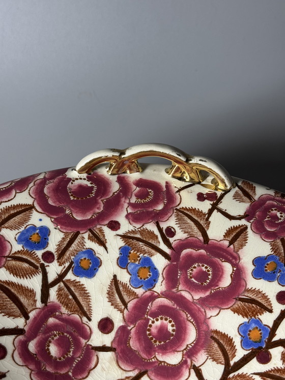 Image 1 of Boch Frères Keramis Art Deco Centerpiece by Raymond Chevalier, Belgium, 1930s