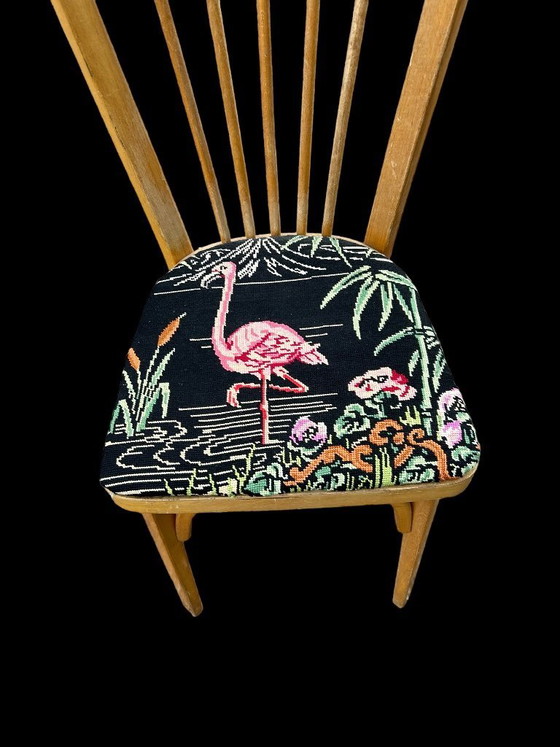 Baumann chair reupholstered with vintage tapestry – Dining chairs, Wood (photo 3 of 9)