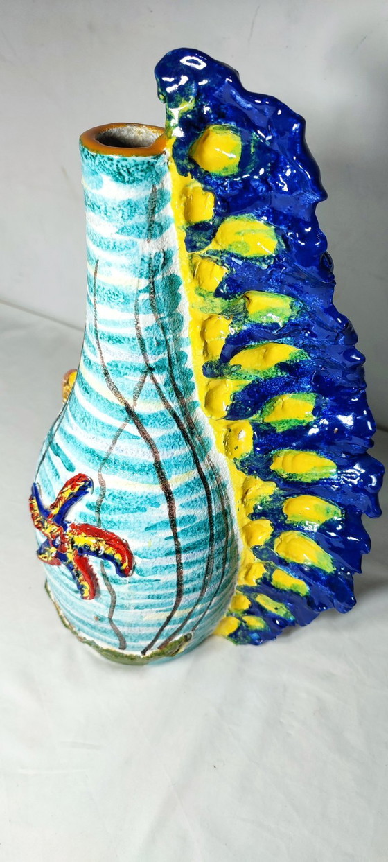 Image 1 of Vaas van keramiek "IAMA Albisola", Italië, jaren 1970