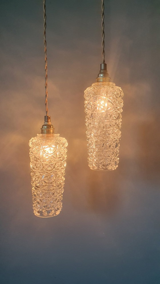 Set Lampade a sospensione Vintage Texture Vetro - Design Mid-century. – Metal (photo 18 of 20)