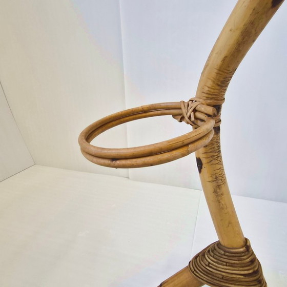 Image 1 of PORTE-PLANTES VINTAGE 1960 SERPENT GEANT EN BAMBOU & ROTIN 60S 1960S ANNEES 60