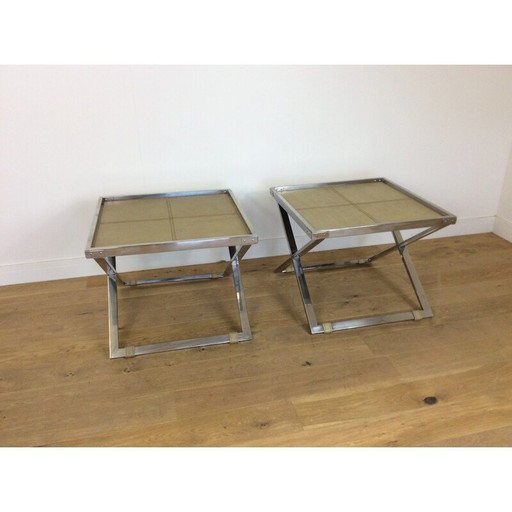 Paire de tables de maître vintage en X - années 1960
