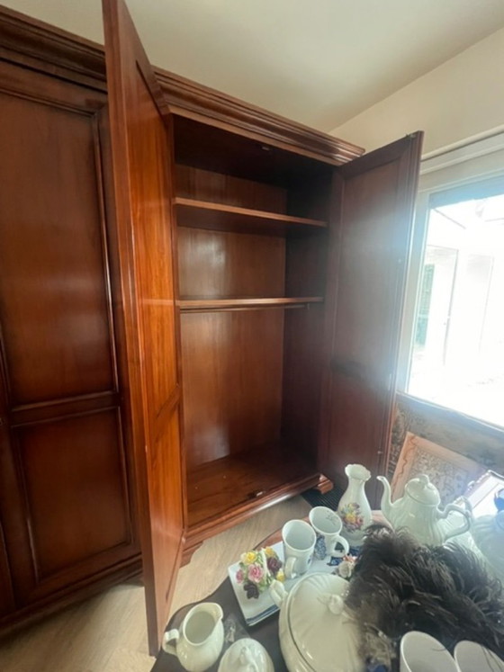 Solid Cherry Wood 4-Door Wardrobe (photo 7 of 10)