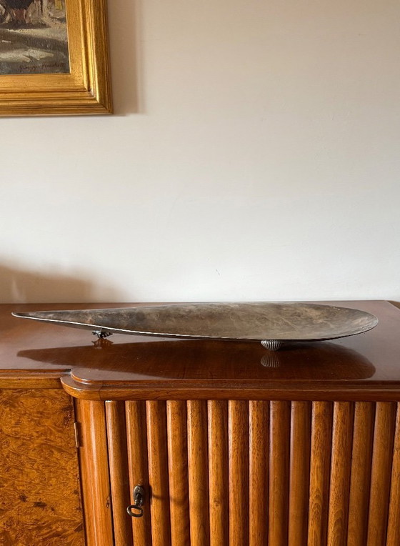 Image 1 of Silver-Plated Shell Shaped Great Bowl / Centerpiece, Renato Raddi, Italy 1970s