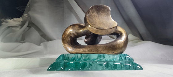 Image 1 of Modernist Abstract Bronze Sculpture "Bass Tuba"