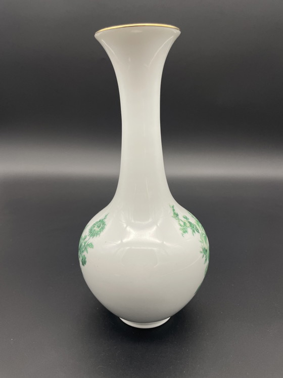 Royal Porzellan Bavaria KPM Vaas met groen bloemendecor, jaren 60 – Vazen, Porcelain (photo 3 of 8)
