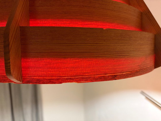 Designer pendant lamp by Hans-Agne Jakobsson for AB Ellysett Markaryd - 1960s. – AB Ellyset Markaryd., Wood (photo 15 of 19)