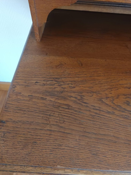 Image 1 of Escritorio escalonado Art Déco en roble claro.