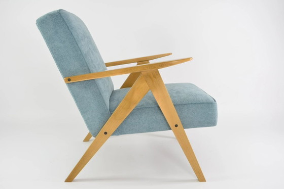 Image 1 of Poltrone KOMPAS in bouclé azzurro