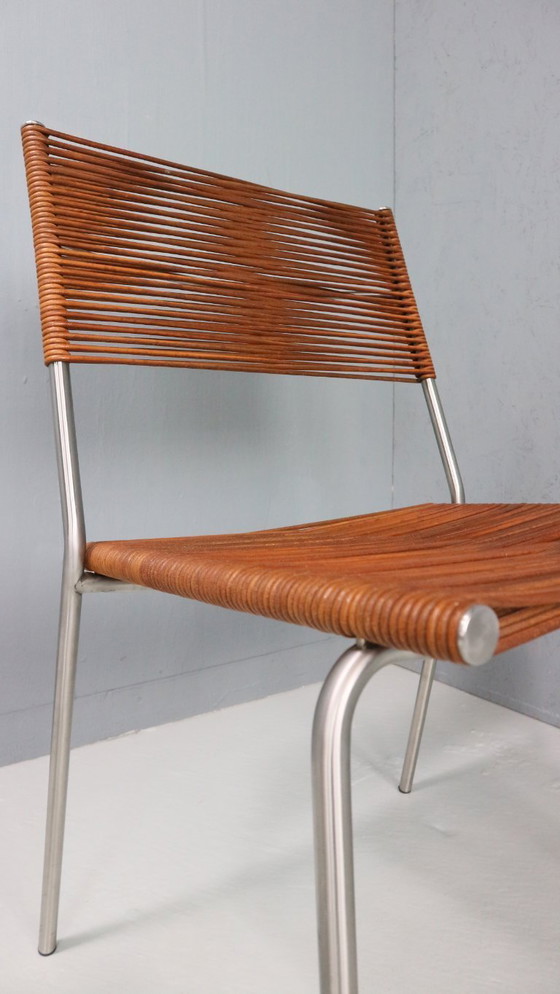 Image 1 of Satz von 6 Esszimmerstühlen "Miss B" von Tito Agnoli für Bonacina, Italien