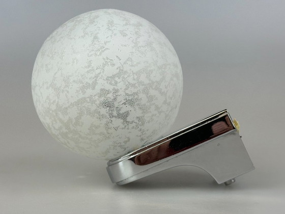 Image 1 of 60s 70s wandlamp bollamp metaal chroom & glas space age design