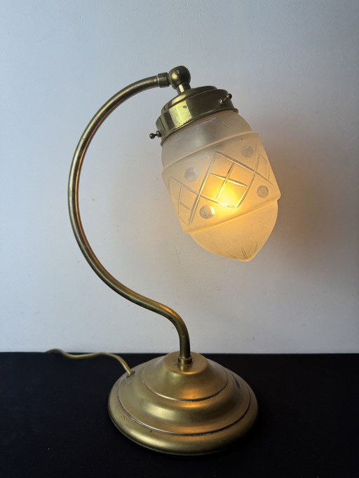 Antique Brass Art Deco Desk Lamp