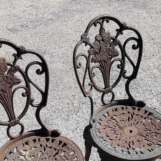 Garten-Set aus Gusseisen mit Stühlen und Tisch – Marmor, Klassiek (photo 14 of 20)