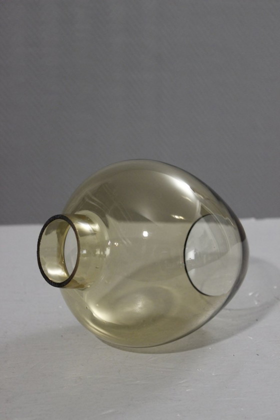 Image 1 of Candelabro antiguo de cobre, latón y cristal, diseño modernista, década de 1950.