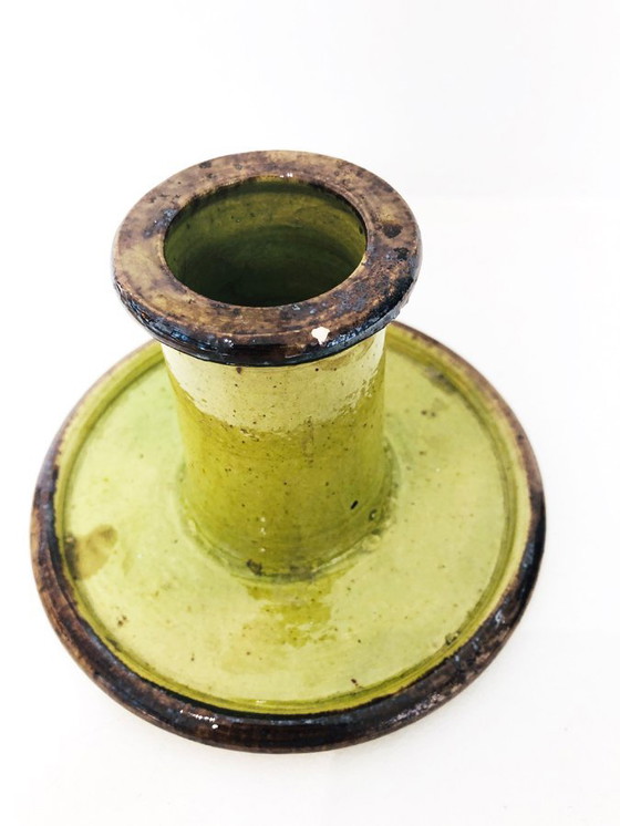 Image 1 of Keramische kandelaar Gesigneerd Étienne Noël - Dieulefit, Begin 20e eeuw