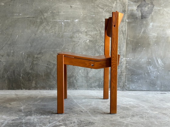 Image 1 of Vintage Scandinavian Oak Chair | Brutalist | 1960s-1970s | Stackable