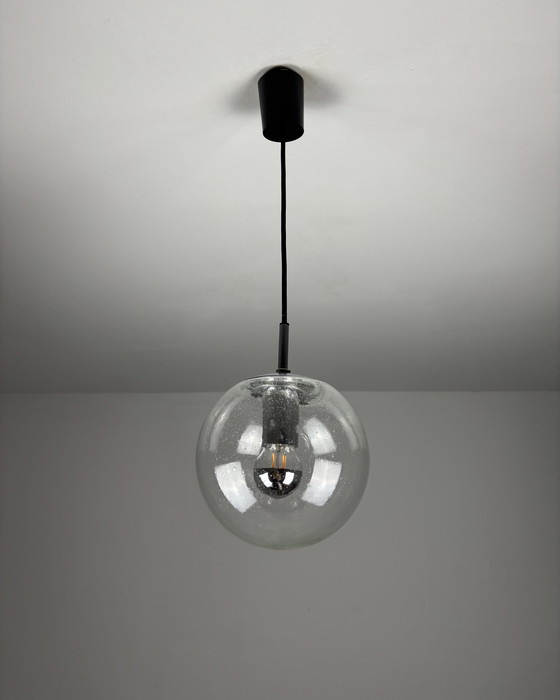 Image 1 of Vetro anni &#39;60, Limburgo, Lampada vintage di metà secolo, Vetro a bolle, Lampada a sospensione, Germania, Minimalismo, Era s