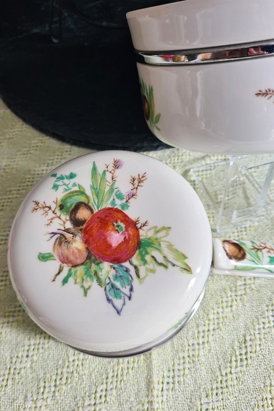 Image 1 of 3x Kochtöpfe aus Aluminit von Limoges, Frankreich, Marke Frugier, hochglanzpoliertes Haviland-Porzellan.