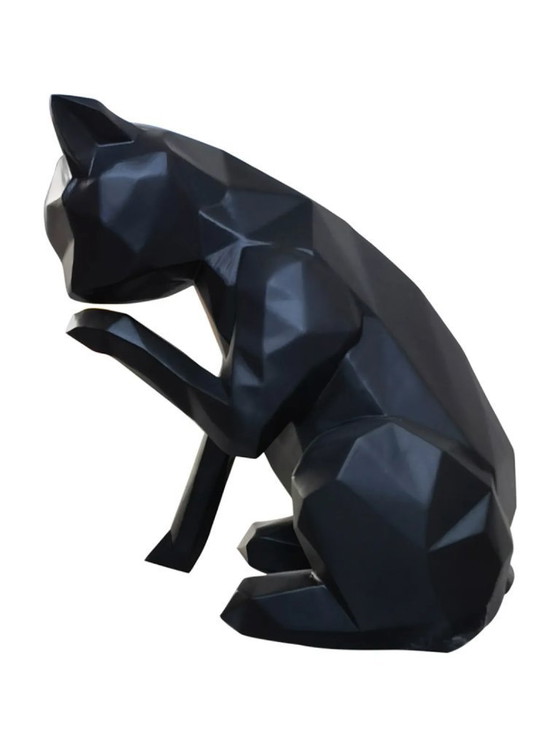 Image 1 of Fiberglas-Skulptur – Katzen, 2er-Set – Schwarz
