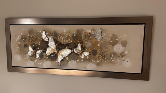 Image 1 of Peinture 3D métallique avec des papillons