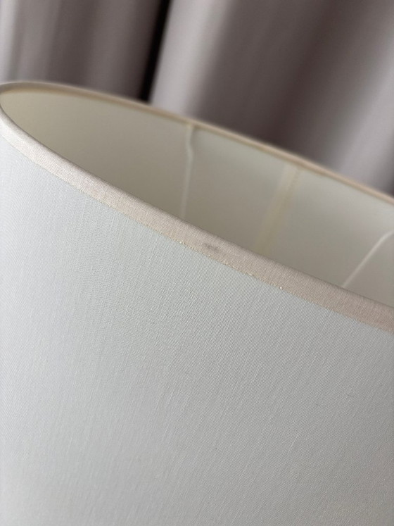 Lámpara de mesa de travertino con círculos concéntricos, Beige, Fratelli Mannelli, Lámparas de mesa, Textil (foto 13 de 13)