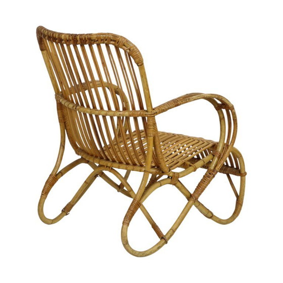 Image 1 of Poltrona vintage in rattan Rohé Noordwolde