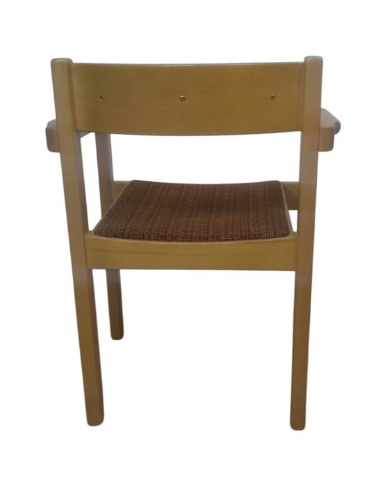 Image 1 of Set of 4 Vintage Scandinavian Stackable Chairs in Solid Wood - Balzar Beskow - Sweden, 1960s