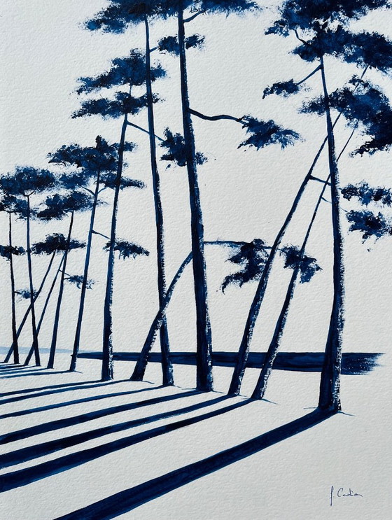 Acrylique Originale Sur Papier Encadrée. – Peintures et dessins, Paper (photo 2 of 10)