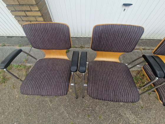 4 vintage 60s chairs – Dining chairs, Plastic, Textile (photo 2 of 8)