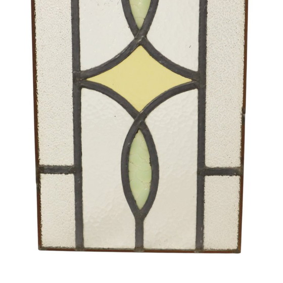 Art Deco Glasraam Glas in Lood Geometrisch 85x24cm – Decoratieve objecten, Vintage (photo 6 of 18)