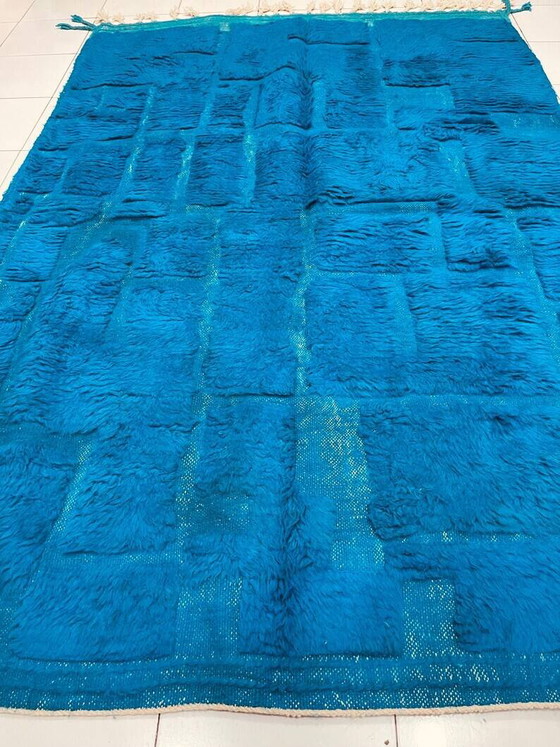 Handmade blue Moroccan rug 200cm x 300cm – Rugs & carpets, Wool (photo 3 of 10)