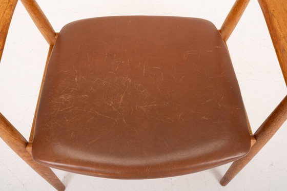 Vintage fauteuil van Høng Stolefabrik, jaren 60 – Bureaustoelen, Leather, Wood, Scandinavian (photo 7 of 10)