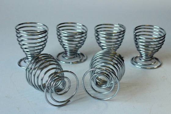 Image 1 of 6 portauova a spirale in acciaio inossidabile - Vintage