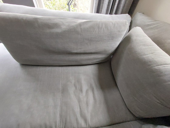 Image 1 of Corner sofa with ottoman in grey-green