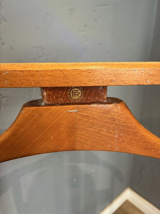 Fratelli Reguitti valet stand on wheels, beech, Italy, 1960s, Coat racks, Wood, Brass, Brown (photo 2 of 7)