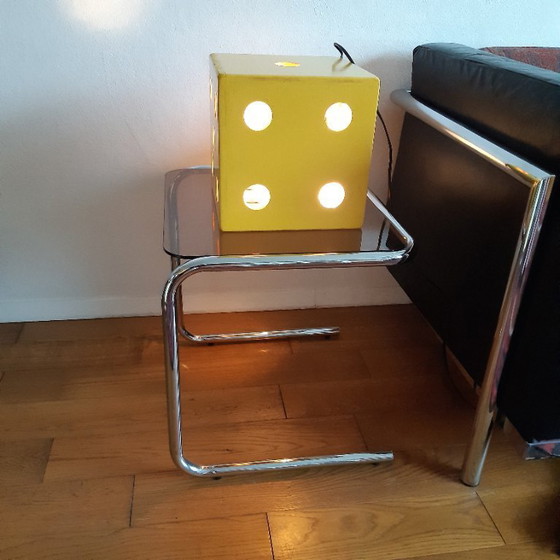 Image 1 of Lampada a dadi in legno vintage, fatta a mano, pezzo unico, anni '60