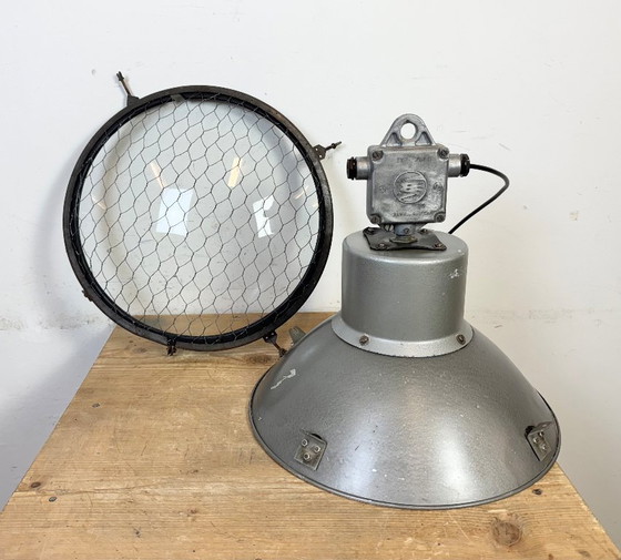 Image 1 of Industrial Grey Hammer Paint Pendant Lamp from Elektrosvit, 1960s