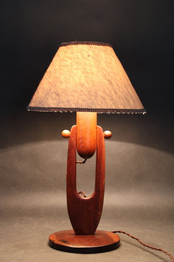 Image 1 of Lámpara de mesa o de pared de roble de los años 60, Checoslovaquia