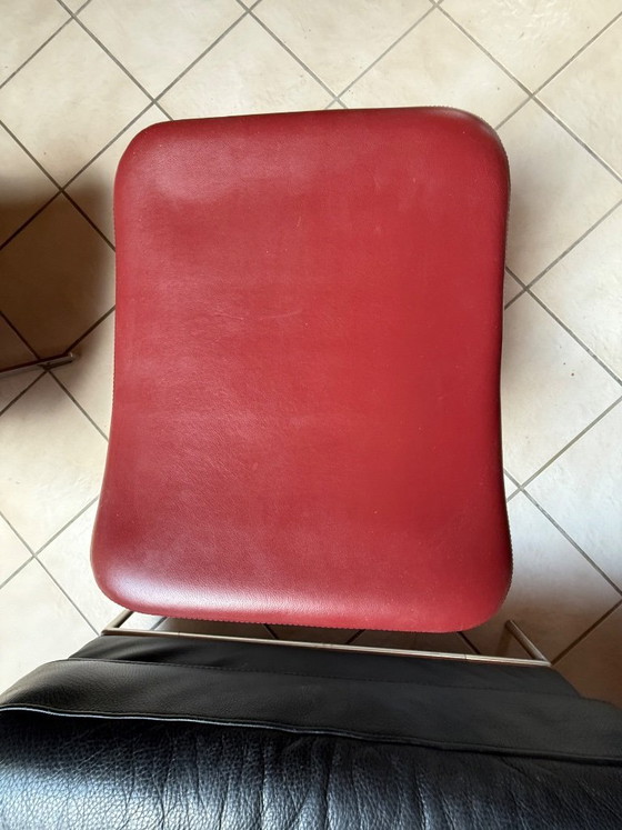 Image 1 of Gelderland fauteuil, Bordeauxrood, met voetenbankje